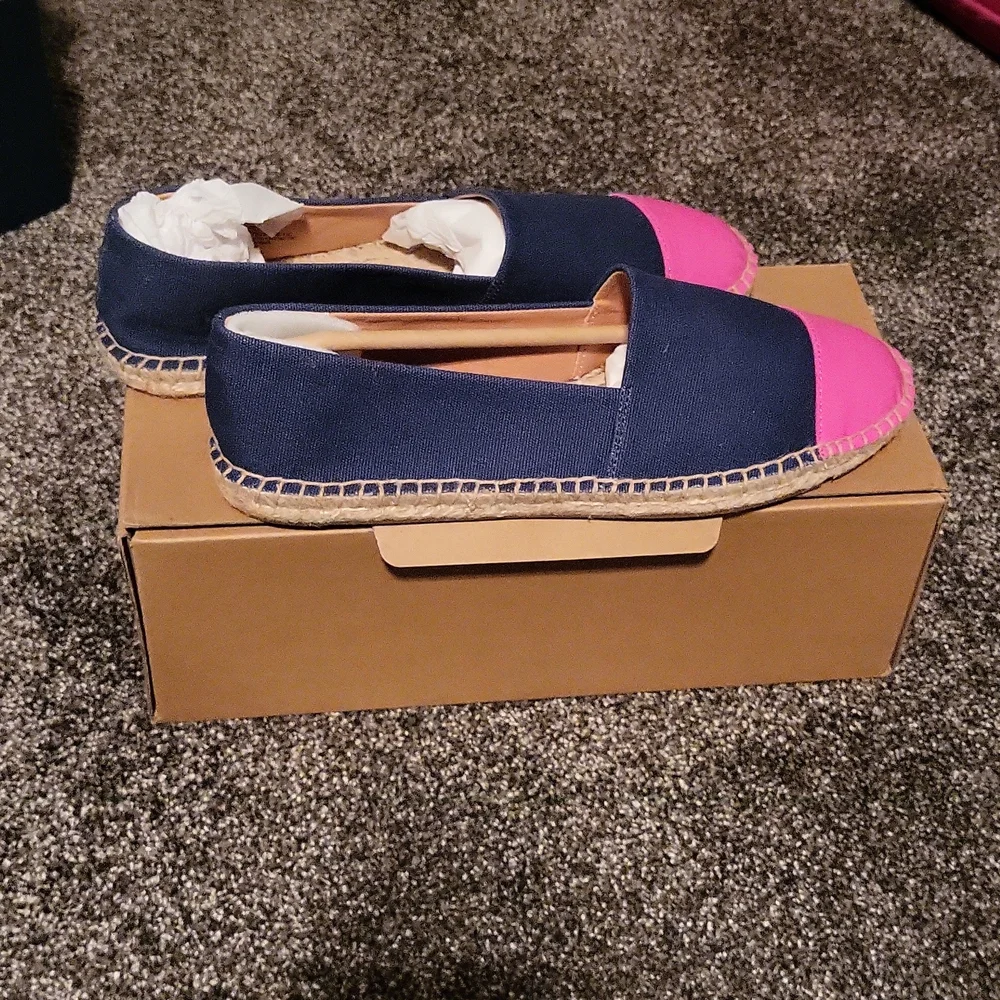 New In Box J. Crew Colorblock Cap Toe Slip On Espadrilles - Picture 2 of 5